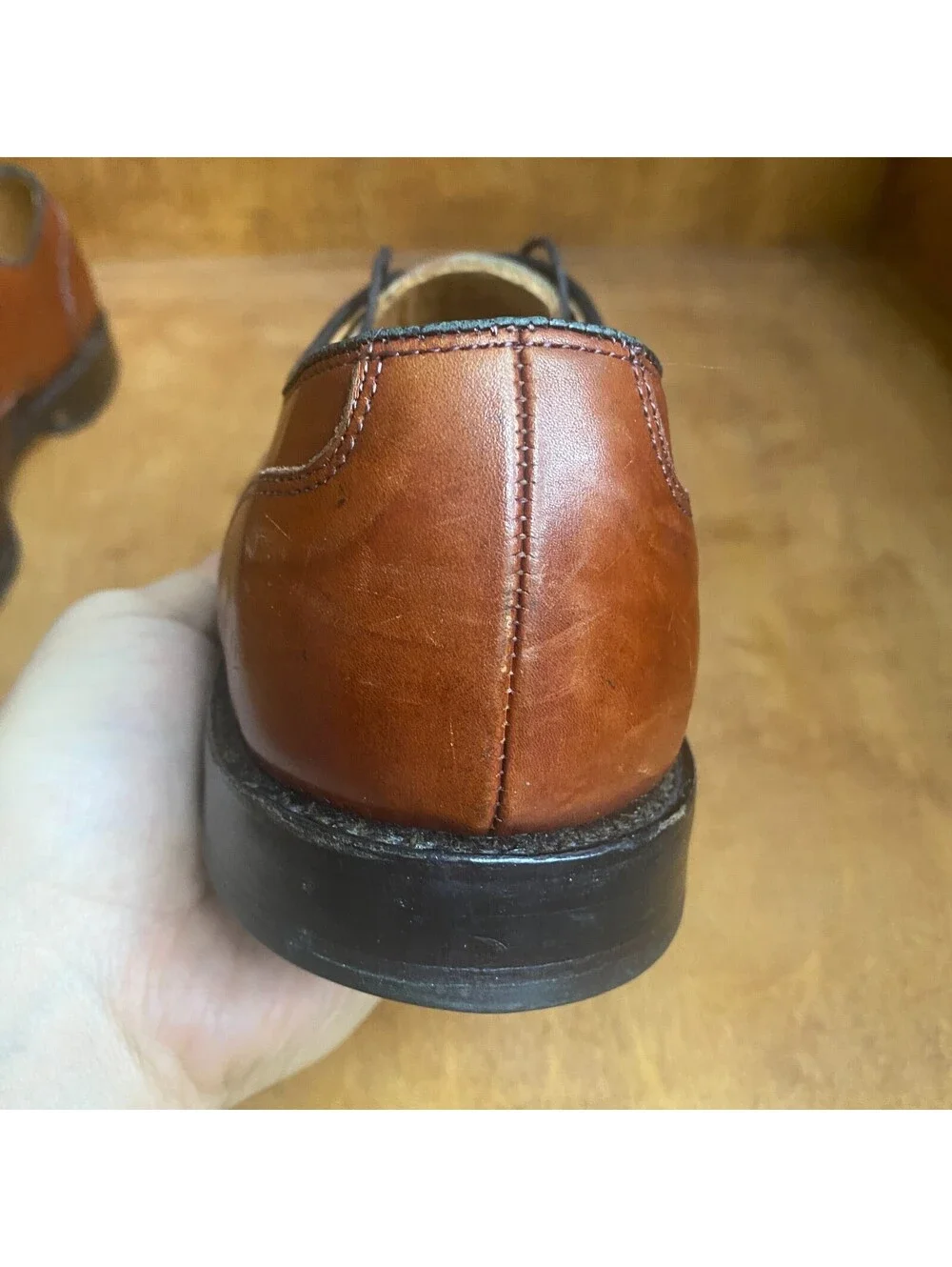 Allen Edmonds Lauderdale Cap Toe Oxford Shoes Mens 8.5 D Woven Brown Leather USA